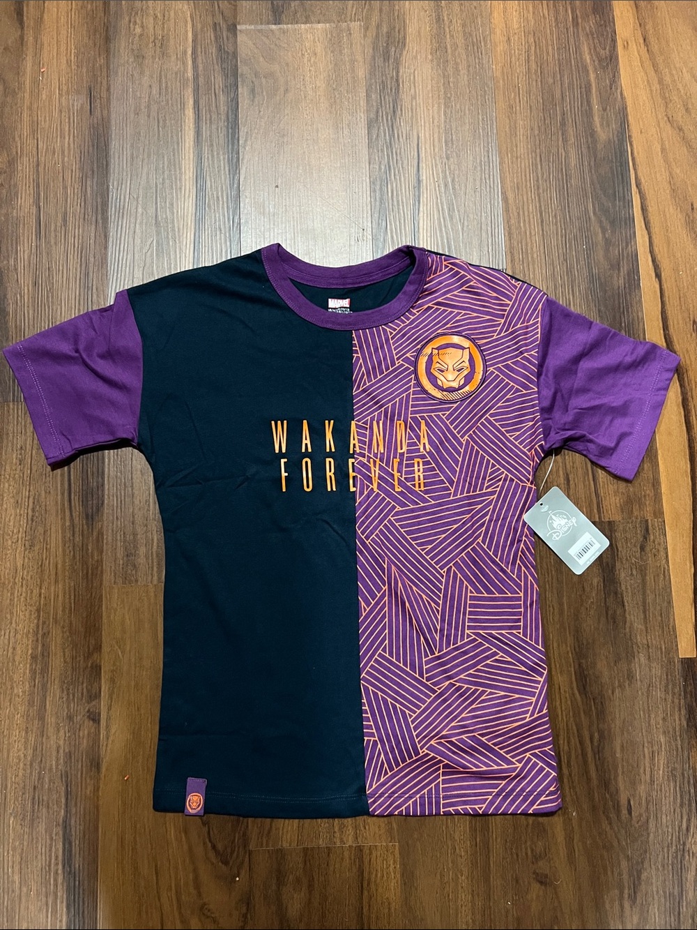 Black & Purple Wakanda Forever Kids Graphic Tee
